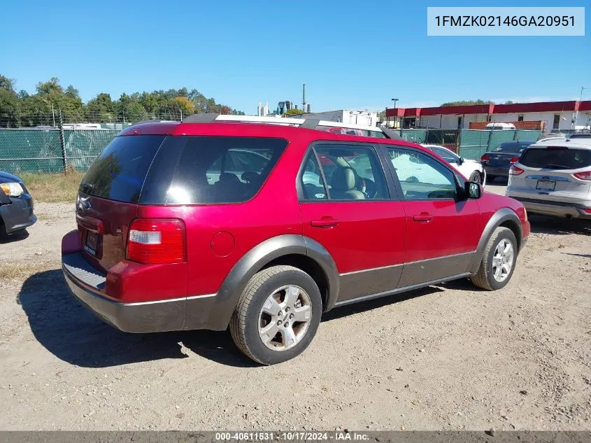 2006 Ford Freestyle Sel VIN: 1FMZK02146GA20951 Lot: 40611531