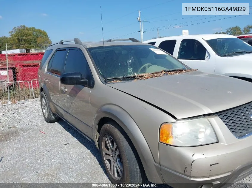 2006 Ford Freestyle Sel VIN: 1FMDK05116GA49829 Lot: 40661350