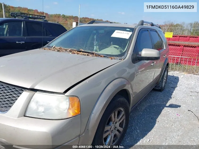 2006 Ford Freestyle Sel VIN: 1FMDK05116GA49829 Lot: 40661350