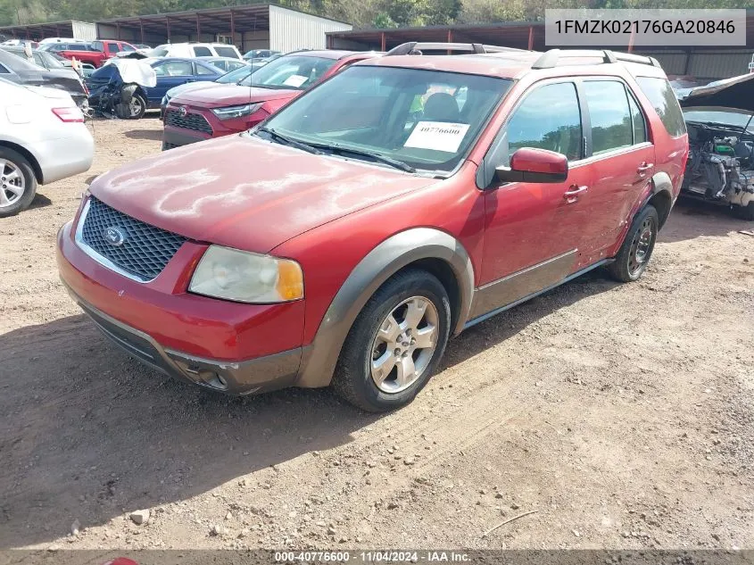 2006 Ford Freestyle Sel VIN: 1FMZK02176GA20846 Lot: 40776600