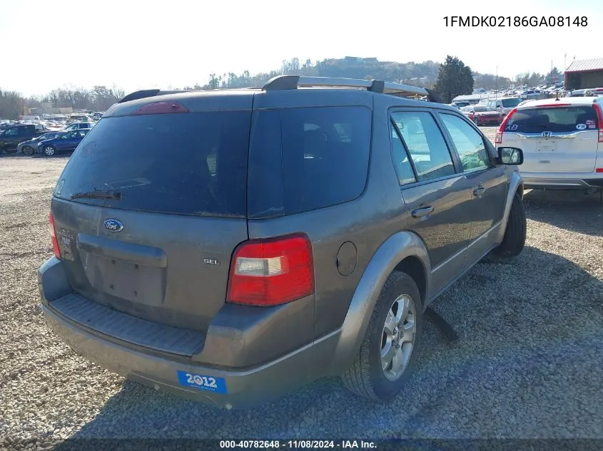 2006 Ford Freestyle Sel VIN: 1FMDK02186GA08148 Lot: 40782648