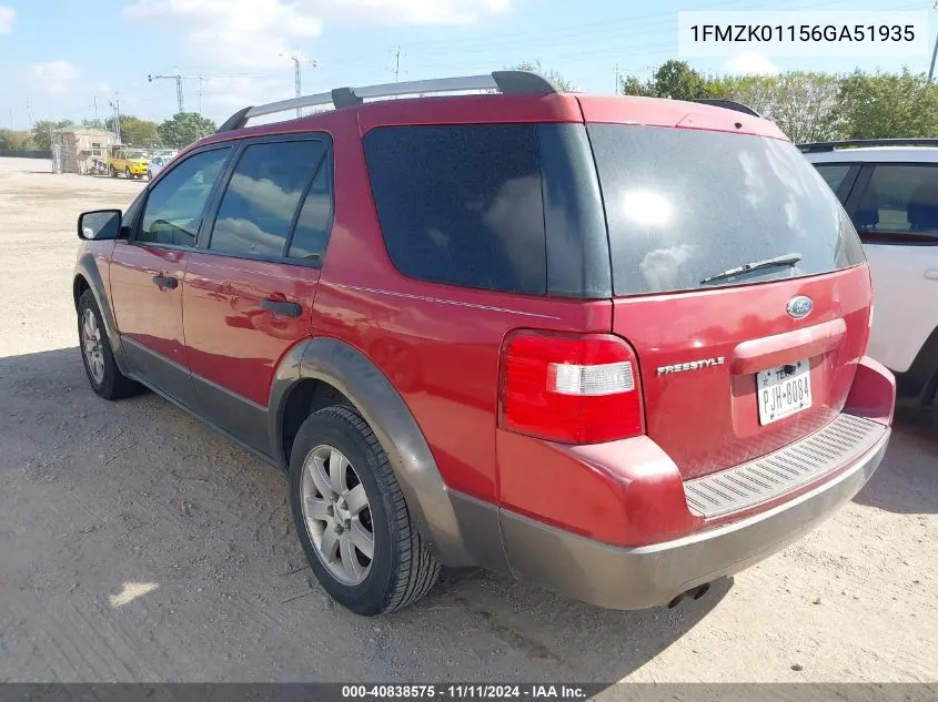 2006 Ford Freestyle Se VIN: 1FMZK01156GA51935 Lot: 40838575