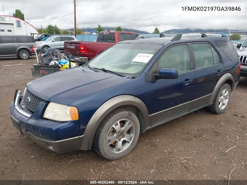 2007 Ford Freestyle Sel VIN: 1FMDK02197GA39846 Lot: 40252460