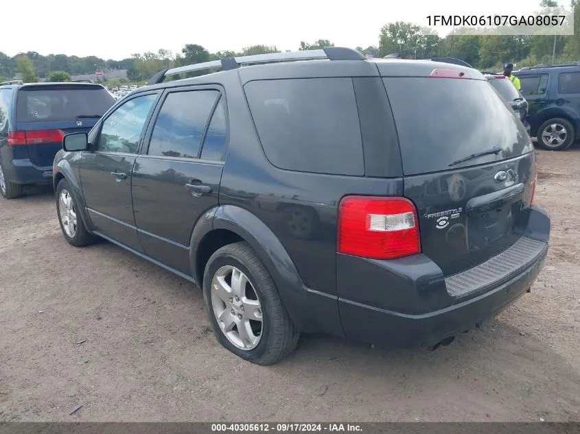 2007 Ford Freestyle Limited VIN: 1FMDK06107GA08057 Lot: 40305612