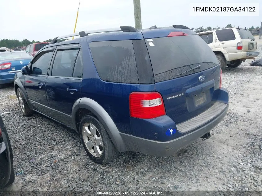 1FMDK02187GA34122 2007 Ford Freestyle Sel