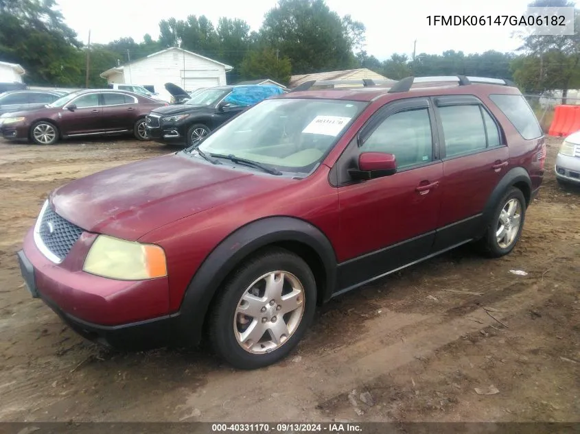 2007 Ford Freestyle Limited VIN: 1FMDK06147GA06182 Lot: 40331170