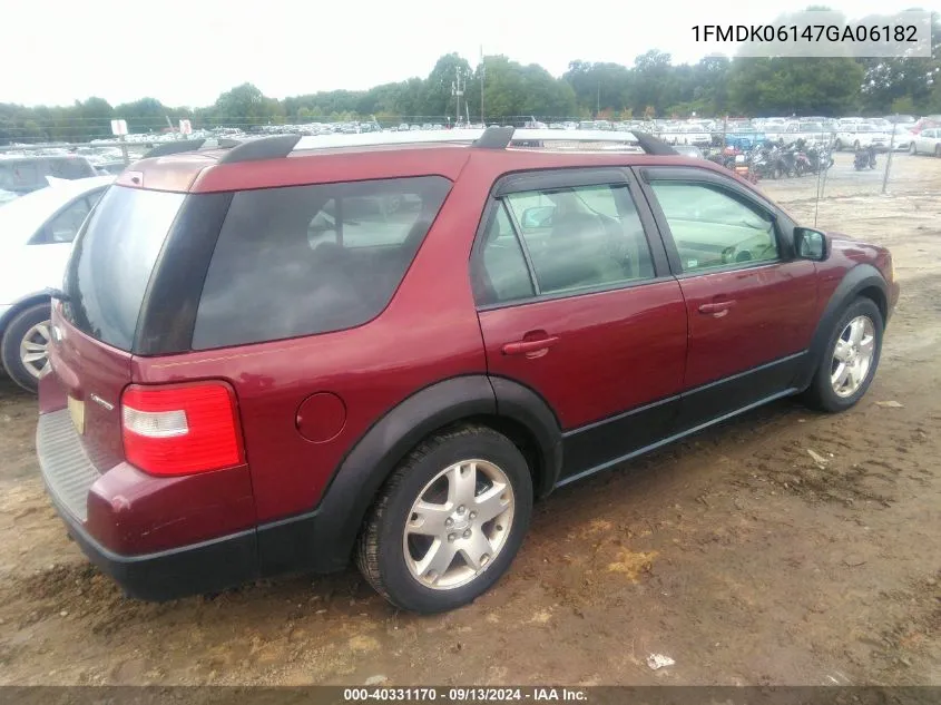 2007 Ford Freestyle Limited VIN: 1FMDK06147GA06182 Lot: 40331170