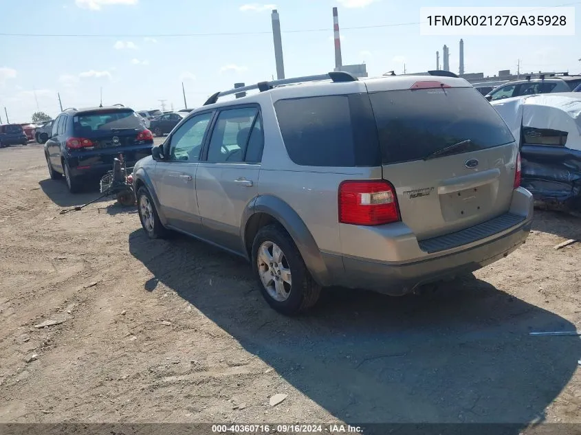 2007 Ford Freestyle Sel VIN: 1FMDK02127GA35928 Lot: 40360716