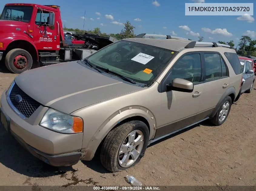 2007 Ford Freestyle Sel VIN: 1FMDK02137GA29720 Lot: 40389057