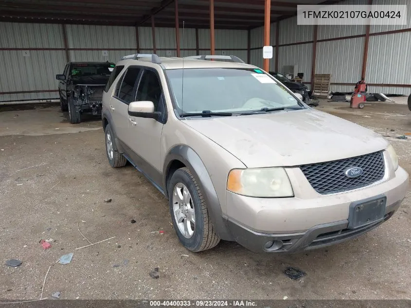 2007 Ford Freestyle Sel VIN: 1FMZK02107GA00424 Lot: 40400333