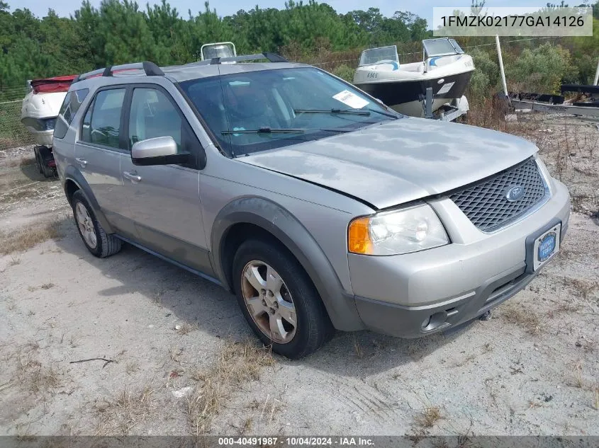 2007 Ford Freestyle Sel VIN: 1FMZK02177GA14126 Lot: 40491987