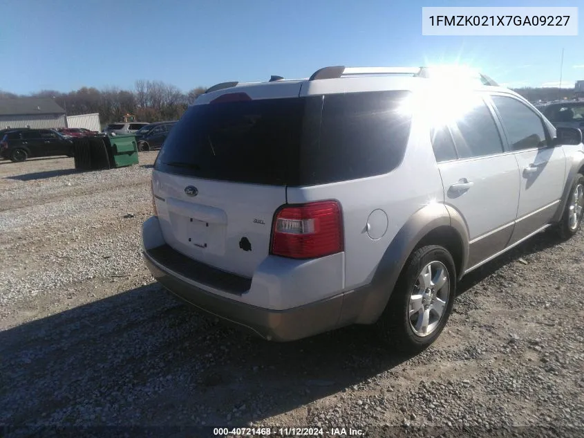 2007 Ford Freestyle Sel VIN: 1FMZK021X7GA09227 Lot: 40721468