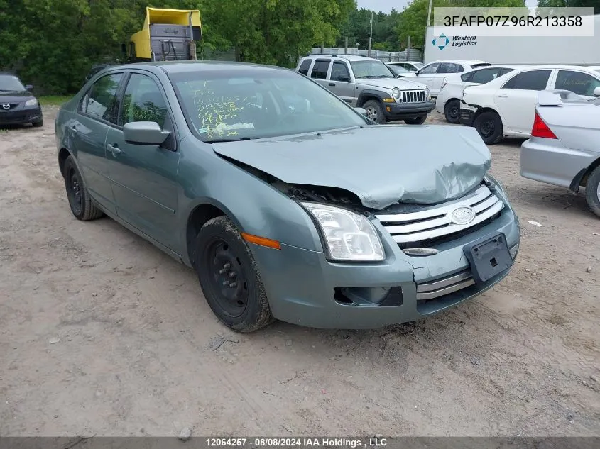 2006 Ford Fusion VIN: 3FAFP07Z96R213358 Lot: 12064257