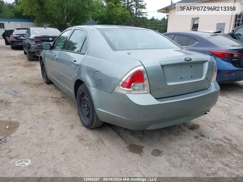 2006 Ford Fusion VIN: 3FAFP07Z96R213358 Lot: 12064257