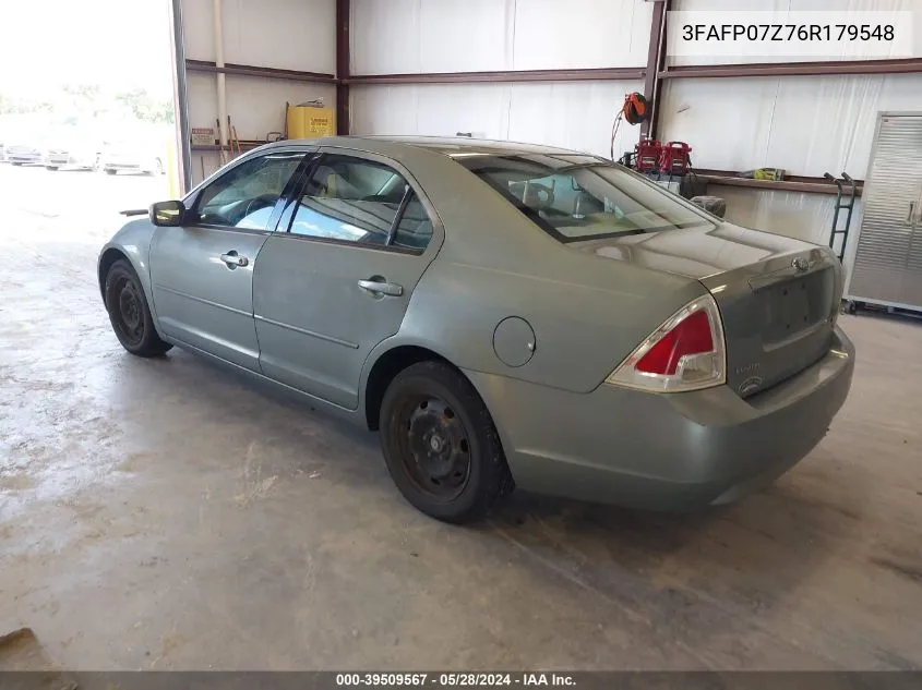 2006 Ford Fusion Se VIN: 3FAFP07Z76R179548 Lot: 39509567