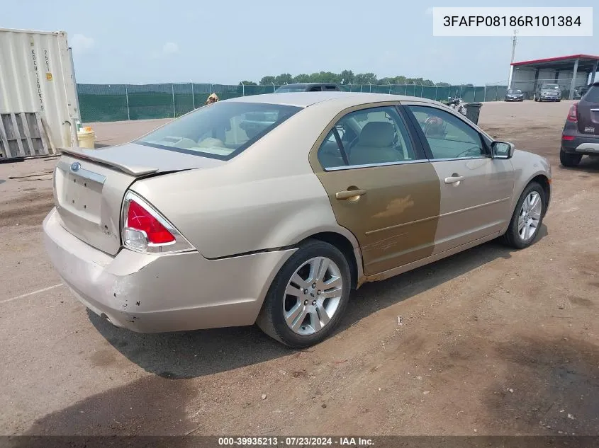 2006 Ford Fusion Sel VIN: 3FAFP08186R101384 Lot: 39935213