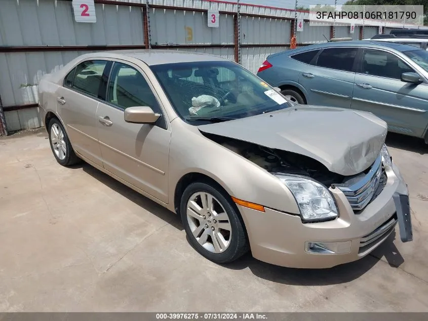 3FAHP08106R181790 2006 Ford Fusion Sel