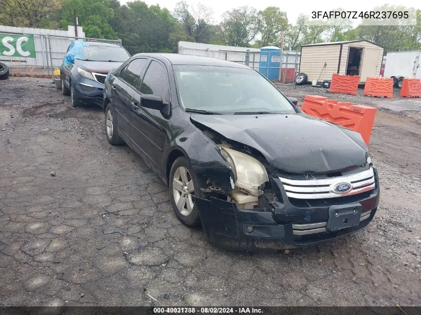 2006 Ford Fusion Se VIN: 3FAFP07Z46R237695 Lot: 40031738