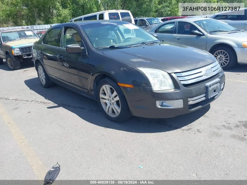 2006 Ford Fusion Sel VIN: 3FAHP08106R127387 Lot: 40035138