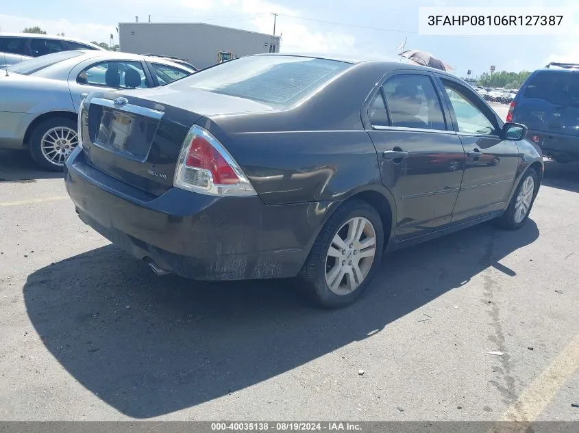 2006 Ford Fusion Sel VIN: 3FAHP08106R127387 Lot: 40035138