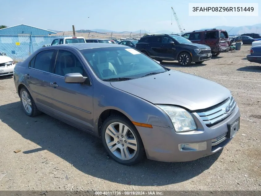 3FAHP08Z96R151449 2006 Ford Fusion Sel