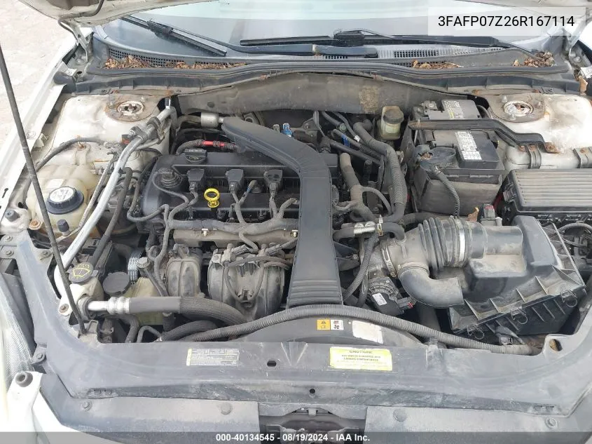 3FAFP07Z26R167114 2006 Ford Fusion Se