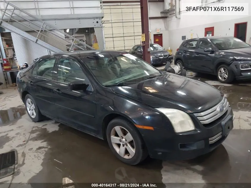 2006 Ford Fusion Se VIN: 3FAFP071X6R117569 Lot: 40164317