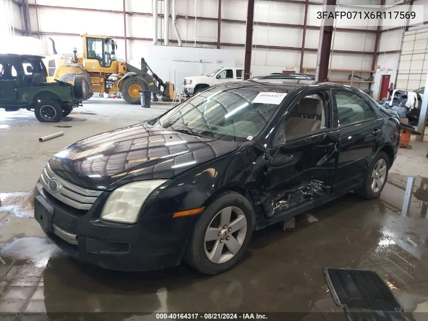 2006 Ford Fusion Se VIN: 3FAFP071X6R117569 Lot: 40164317