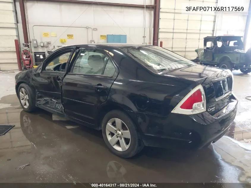 2006 Ford Fusion Se VIN: 3FAFP071X6R117569 Lot: 40164317