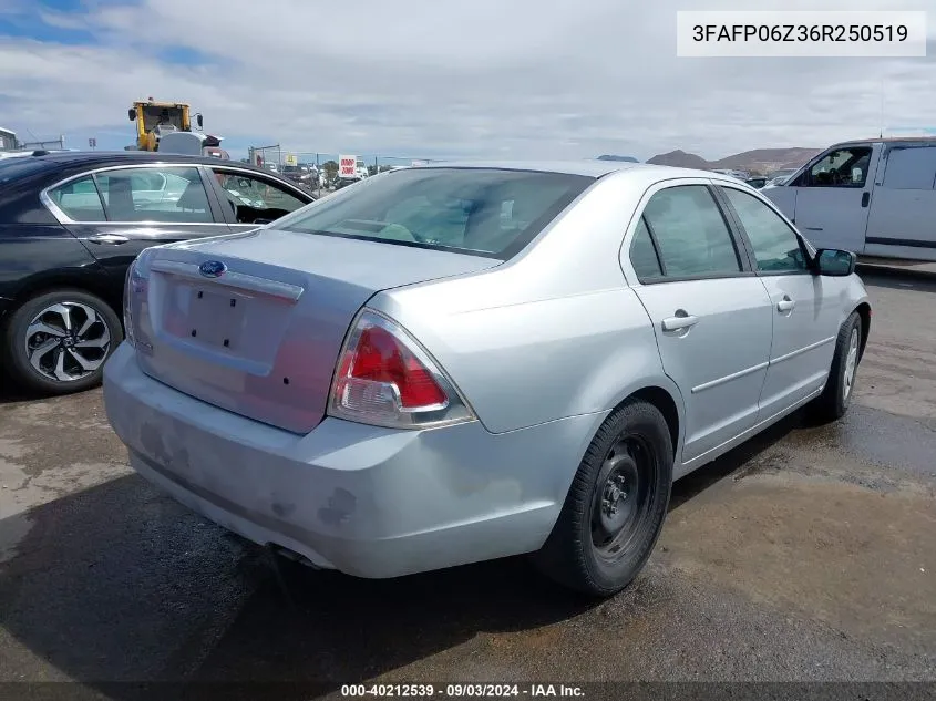 3FAFP06Z36R250519 2006 Ford Fusion S