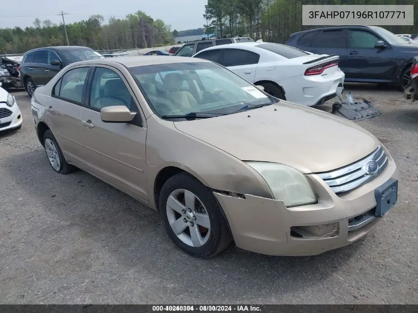 2006 Ford Fusion Se VIN: 3FAHP07196R107771 Lot: 40240304