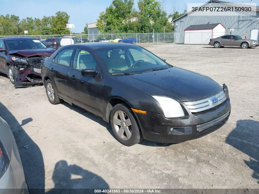 2006 Ford Fusion Se VIN: 3FAFP07Z26R150930 Lot: 40241863