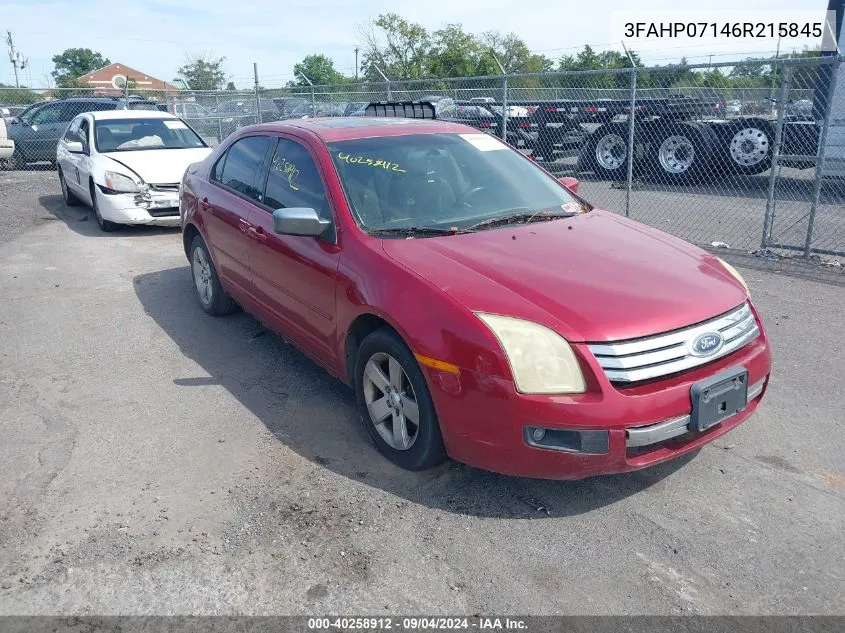 2006 Ford Fusion Se VIN: 3FAHP07146R215845 Lot: 40258912