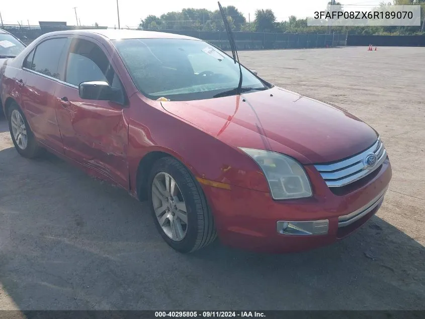 2006 Ford Fusion Sel VIN: 3FAFP08ZX6R189070 Lot: 40295805