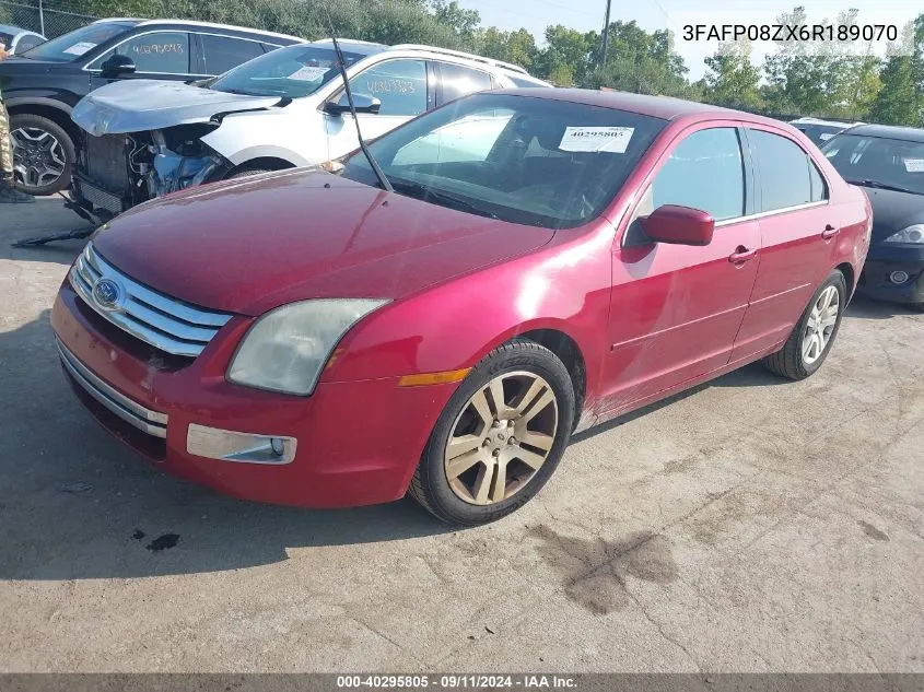 2006 Ford Fusion Sel VIN: 3FAFP08ZX6R189070 Lot: 40295805