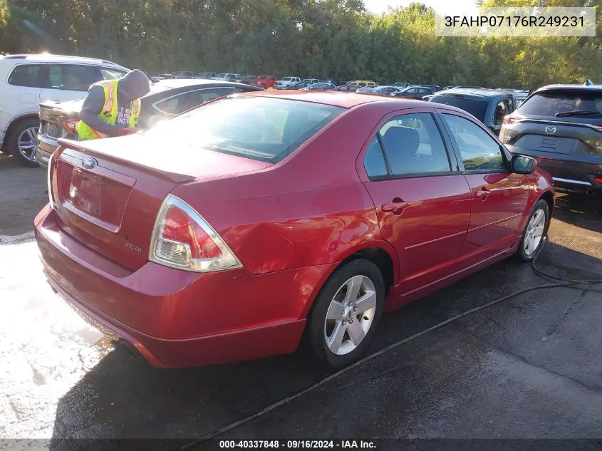 2006 Ford Fusion Se VIN: 3FAHP07176R249231 Lot: 40337848