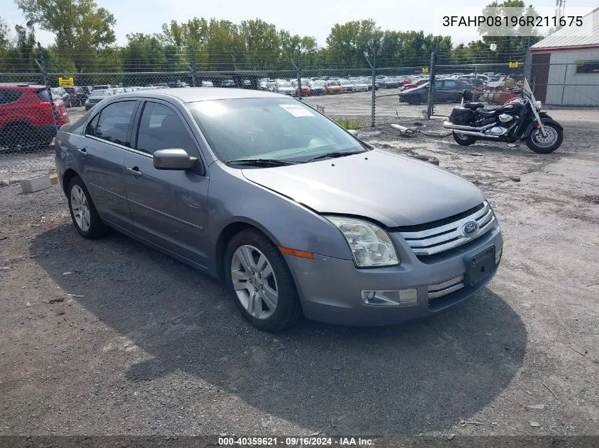 2006 Ford Fusion Sel VIN: 3FAHP08196R211675 Lot: 40359621