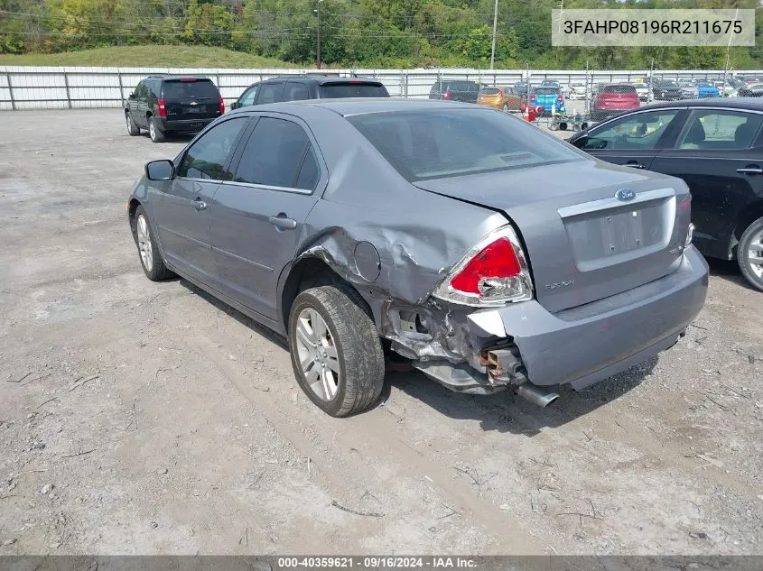 2006 Ford Fusion Sel VIN: 3FAHP08196R211675 Lot: 40359621