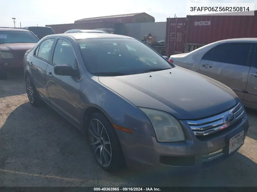 2006 Ford Fusion S VIN: 3FAFP06Z56R250814 Lot: 40363965