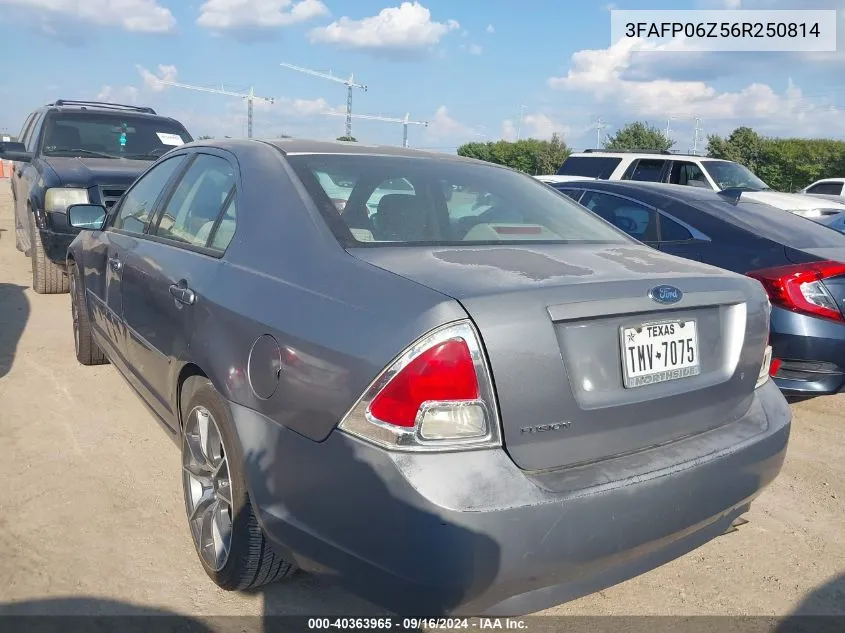 2006 Ford Fusion S VIN: 3FAFP06Z56R250814 Lot: 40363965