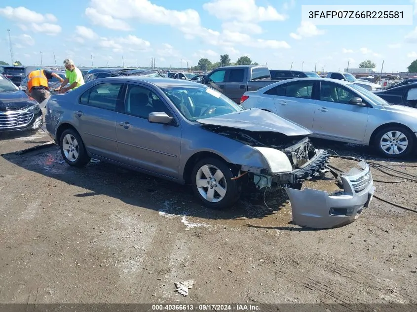 2006 Ford Fusion Se VIN: 3FAFP07Z66R225581 Lot: 40366613