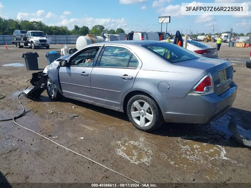 2006 Ford Fusion Se VIN: 3FAFP07Z66R225581 Lot: 40366613