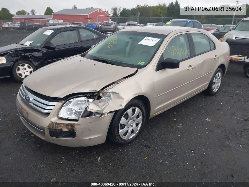 2006 Ford Fusion S VIN: 3FAFP06Z06R135604 Lot: 40369420