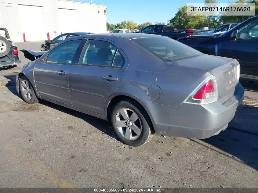 2006 Ford Fusion Se VIN: 3FAFP07146R176620 Lot: 40385589