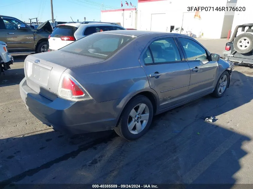 2006 Ford Fusion Se VIN: 3FAFP07146R176620 Lot: 40385589