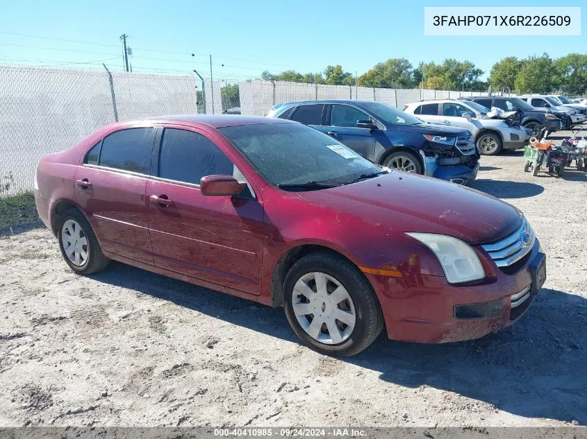 3FAHP071X6R226509 2006 Ford Fusion Se