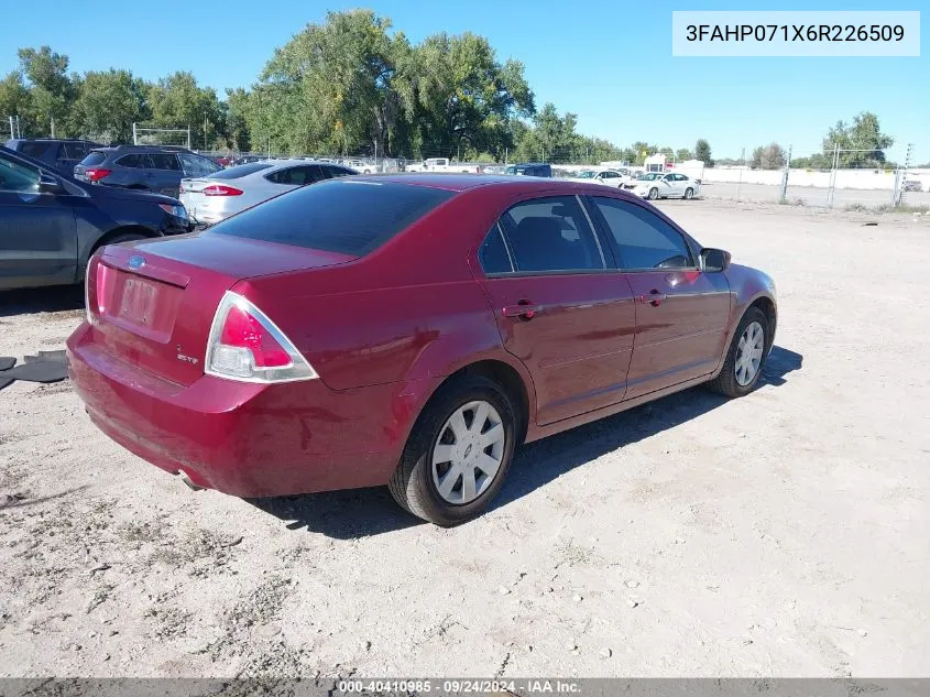 3FAHP071X6R226509 2006 Ford Fusion Se