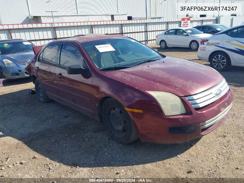 2006 Ford Fusion S VIN: 3FAFP06ZX6R174247 Lot: 40415085