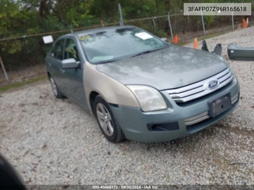 2006 Ford Fusion Se VIN: 3FAFP07Z96R165618 Lot: 40465372