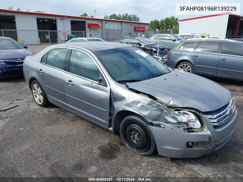 2006 Ford Fusion Sel VIN: 3FAHP08196R139229 Lot: 40558267